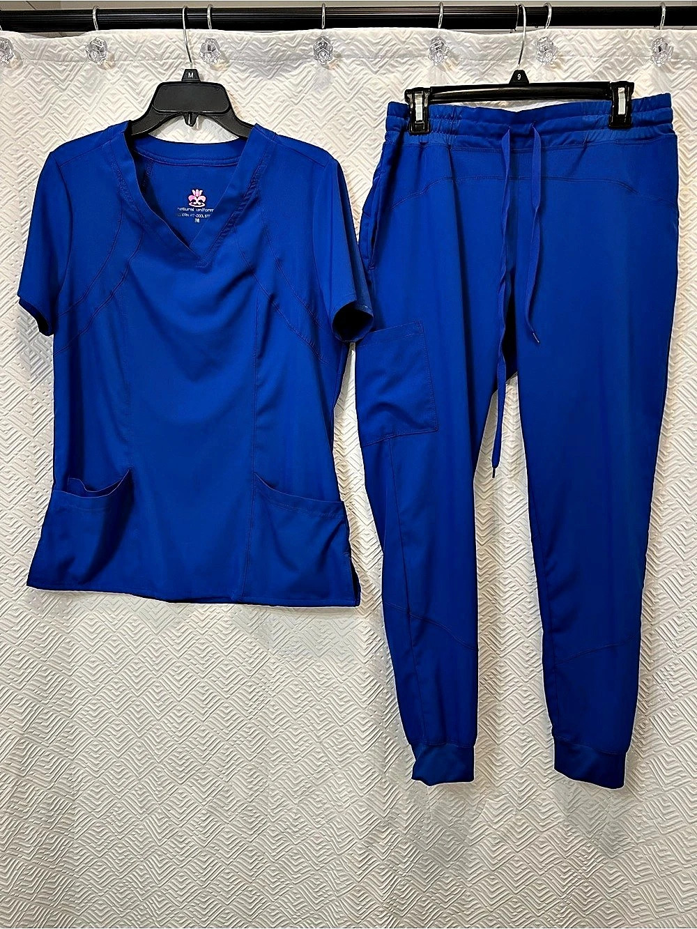 Natural Uniforms Modern Fit Coolstretch Blue Scrub Set Size Medium